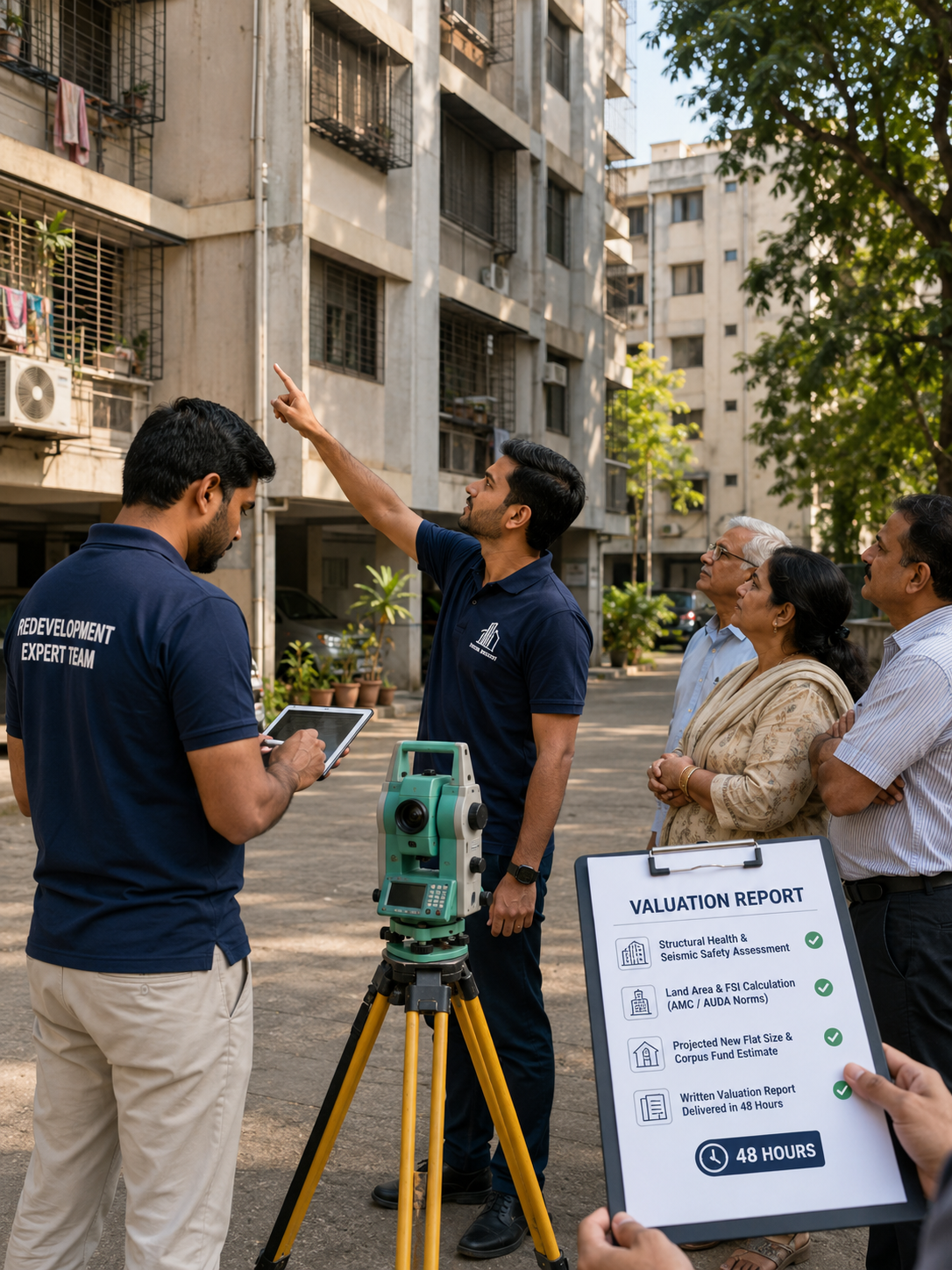 Old residential building Ahmedabad site visit